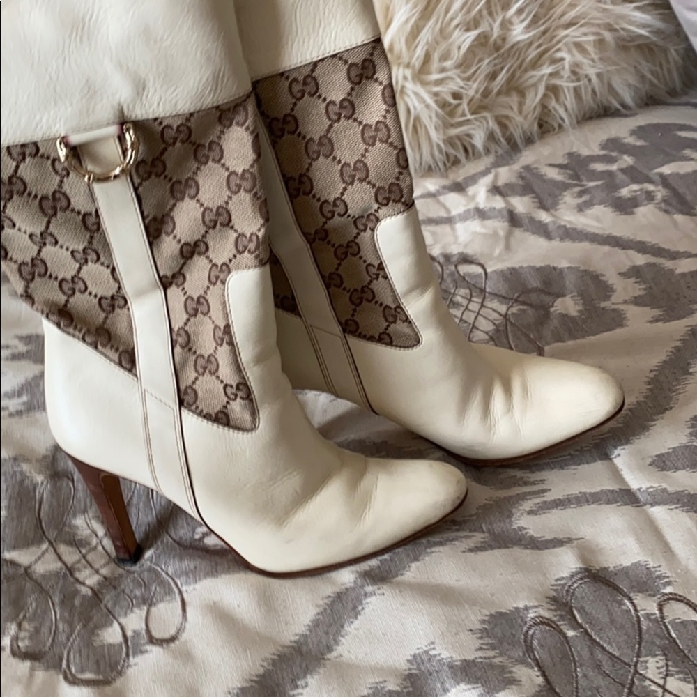 Gucci Bone White Half Calf Boots 💯 PRICE FIRM!!!